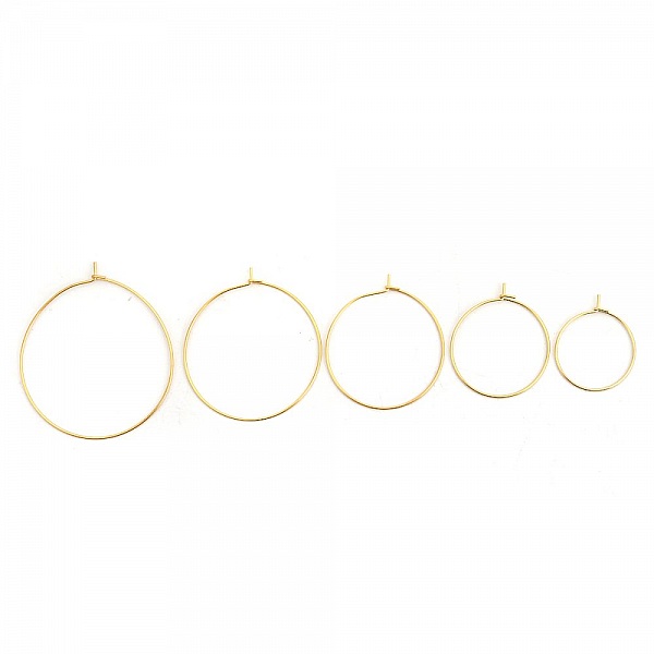 Guldbelagt rustfrit st&aring;l Creole &oslash;reringeholder N&deg;03-40 mm x 5 par