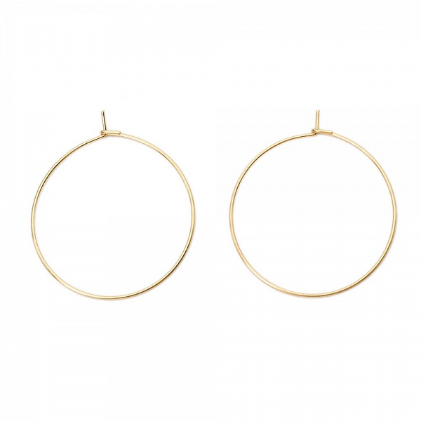 Guldbelagt rustfrit st&aring;l Creole &oslash;reringeholder N&deg;03-40 mm x 5 par