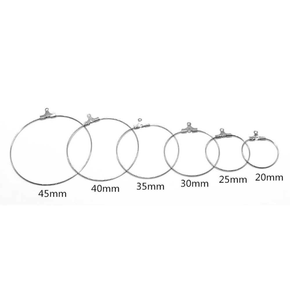 Creole øreringeholder i rustfrit stål N°02-25 mm x 5 par
