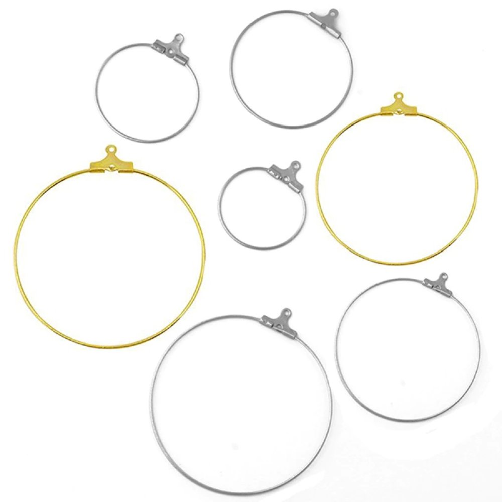 Creole øreringeholder i rustfrit stål N°02-25 mm x 5 par