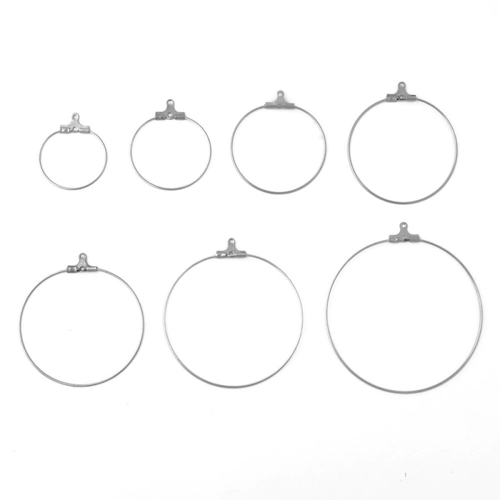 Creole øreringeholder i rustfrit stål N°02-25 mm x 5 par