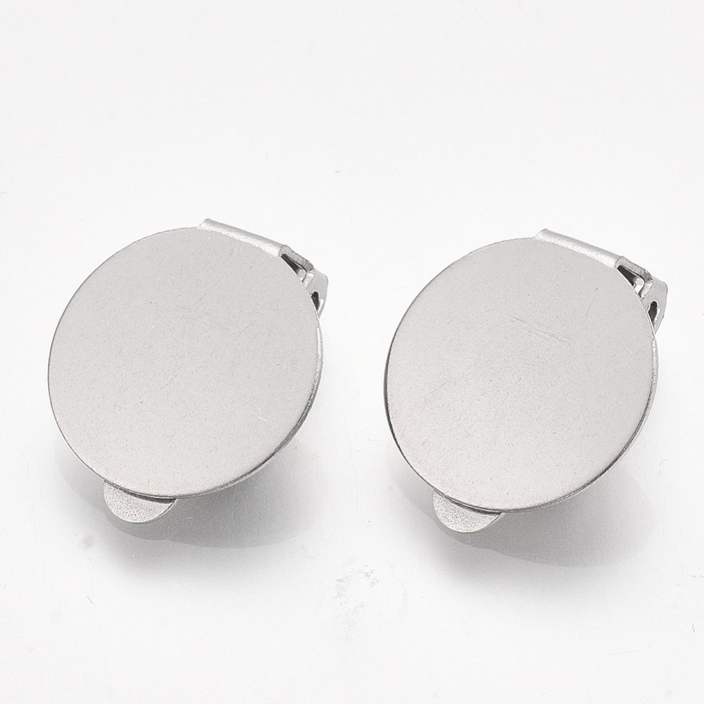Øreringe holder clips sølv rustfrit stål plade N°01