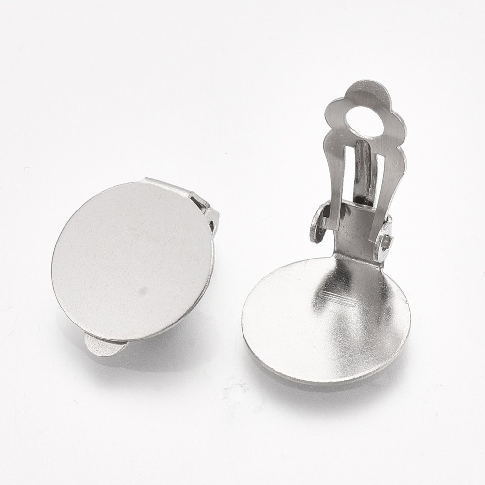 Øreringe holder clips sølv rustfrit stål plade N°01