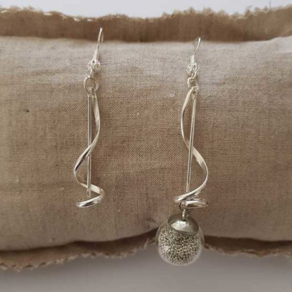 Support Boucle d'oreille Hame&ccedil;on Pendant M&eacute;tal Argent&eacute; x 1 paire