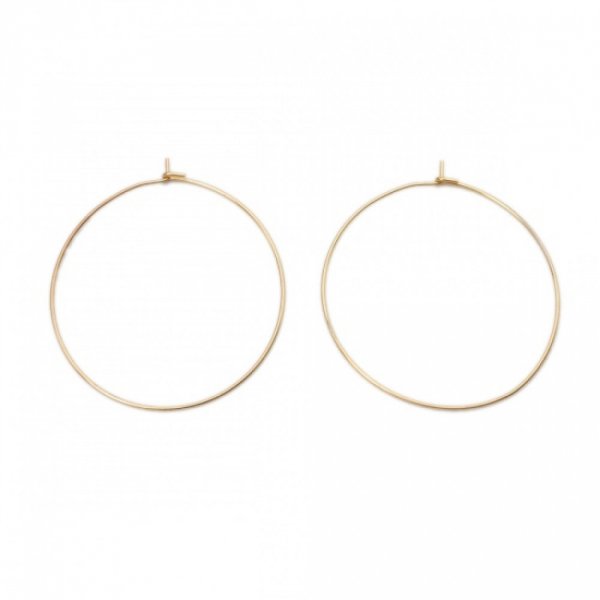 Support Boucle d'oreille Cr&eacute;ole en Acier Inoxydable Dor&eacute; N&deg;03-40 mm 02 x 5 paires