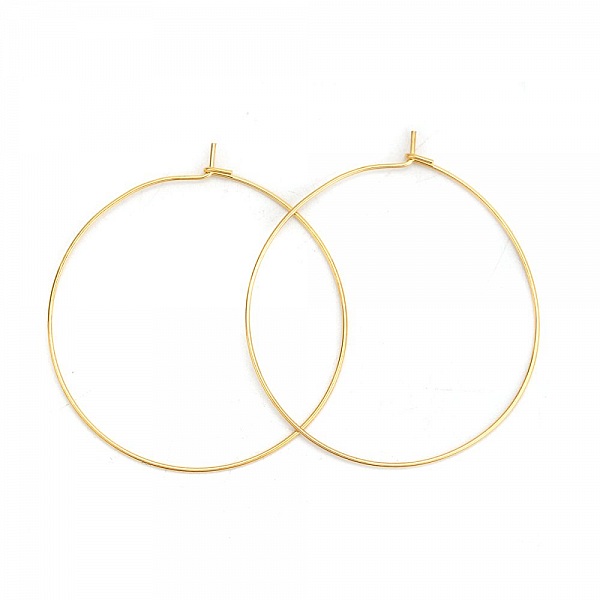 Support Boucle d'oreille Cr&eacute;ole en Acier Inoxydable Dor&eacute; N&deg;03-40 mm x 1 paire