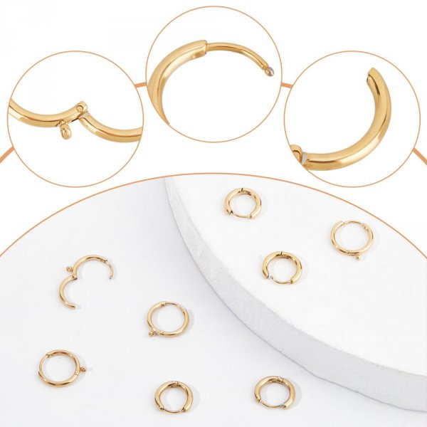 Support Boucle d'oreille Cr&eacute;ole Plaqu&eacute; Or 14K Dor&eacute; 15 mm