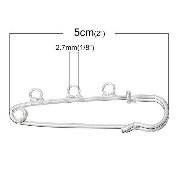 Brocheholder Sølv 3 ringe 50x15 mm N°002-par1 