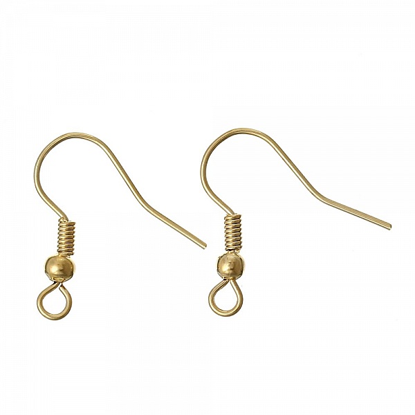 &Oslash;reringeholder N&deg;24 18 K forgyldt krog x 2 par