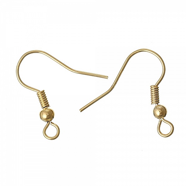 &Oslash;reringeholder N&deg;24 18 K forgyldt krog x 2 par