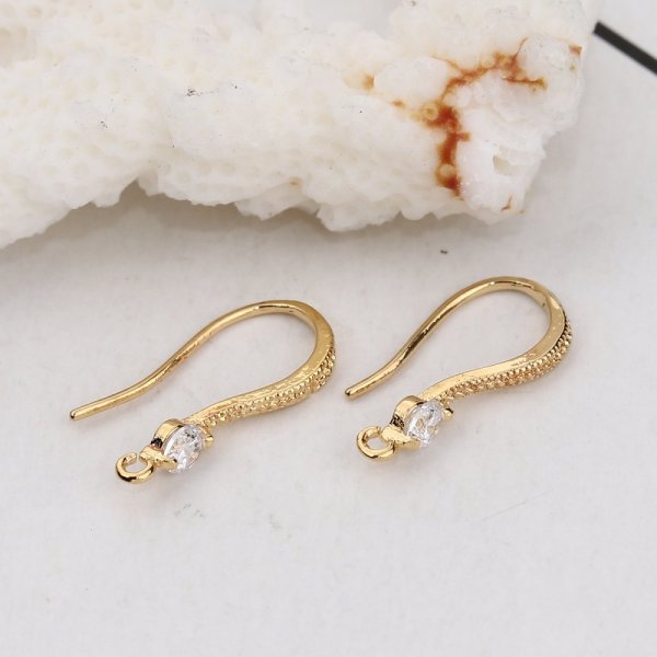 &Oslash;reringeholder N&deg;25 Forgyldt krog og Strass