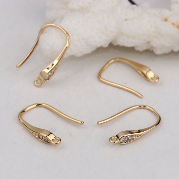 &Oslash;reringeholder N&deg;26 Forgyldt krog og Strass