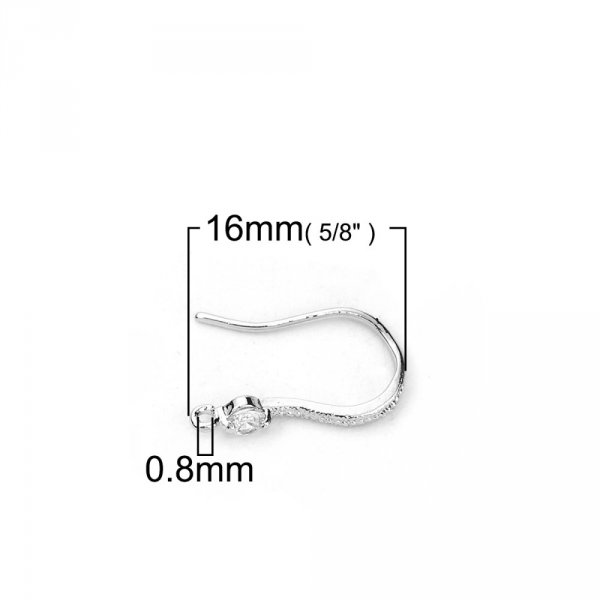 &Oslash;reringeholder N&deg;01 Platineret krog og gennemsigtig strass