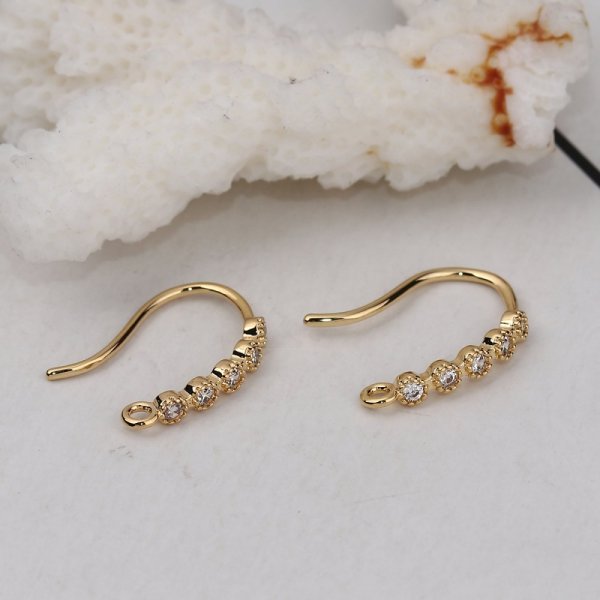 &Oslash;reringeholder N&deg;29 Forgyldt krog og Strass