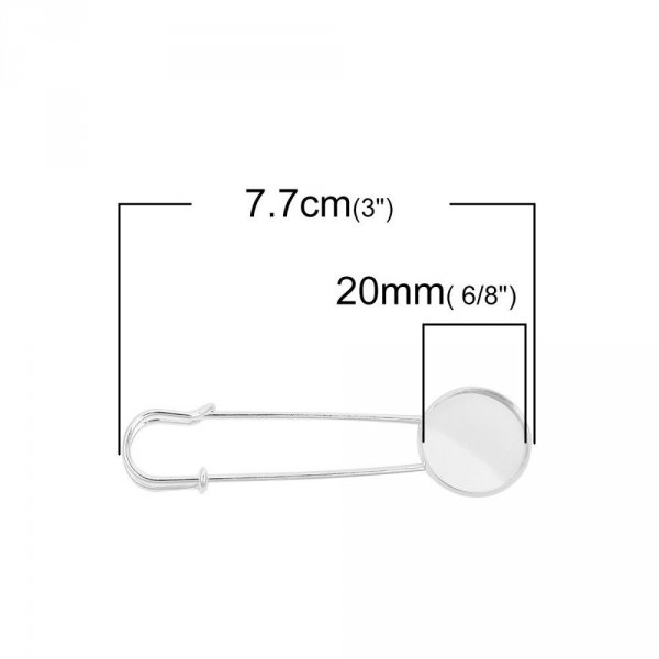 Stiftholder rund cabochon 20 mm x 10 stk.