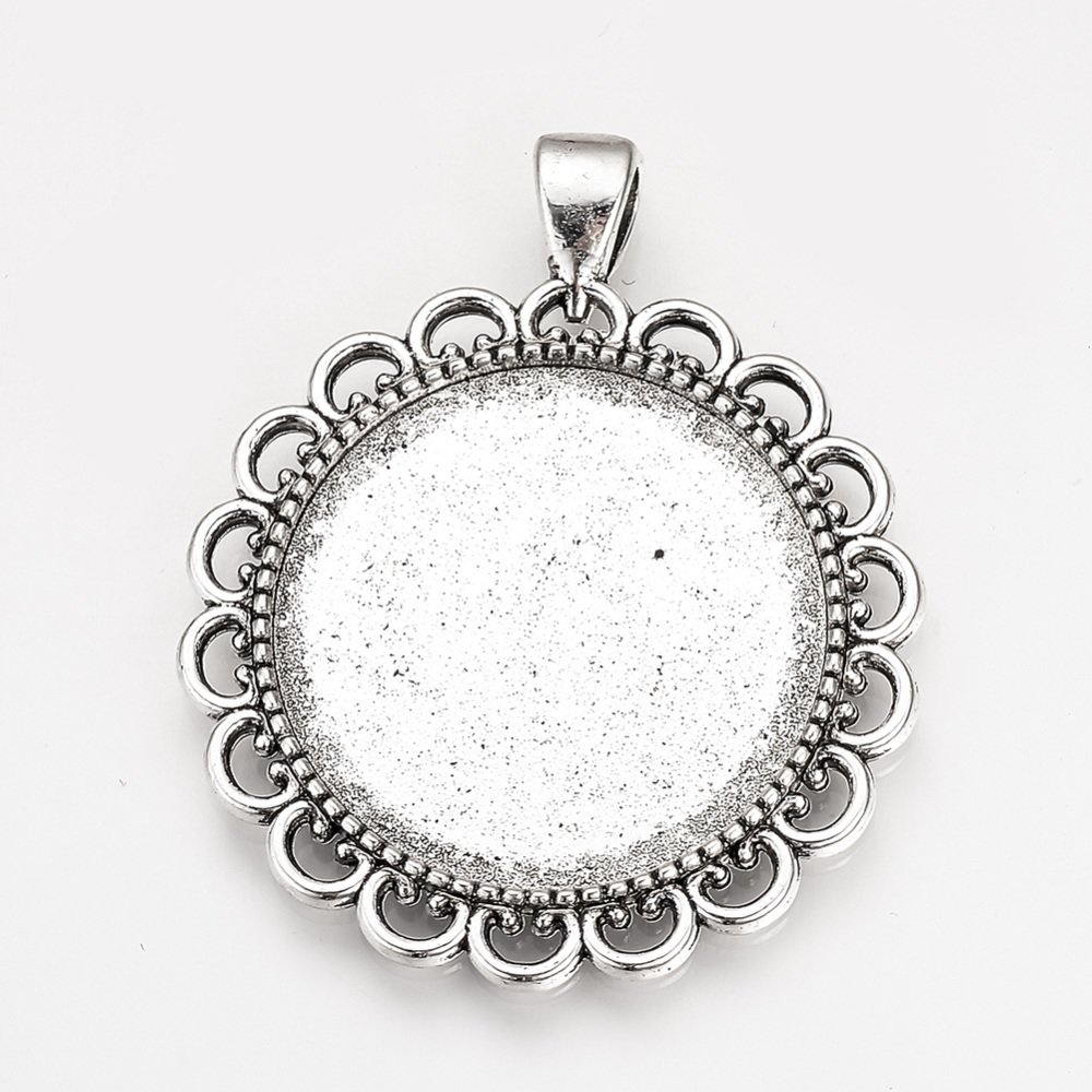 Support cabochon de 30 mm argent, pendentif cabochon 57AS