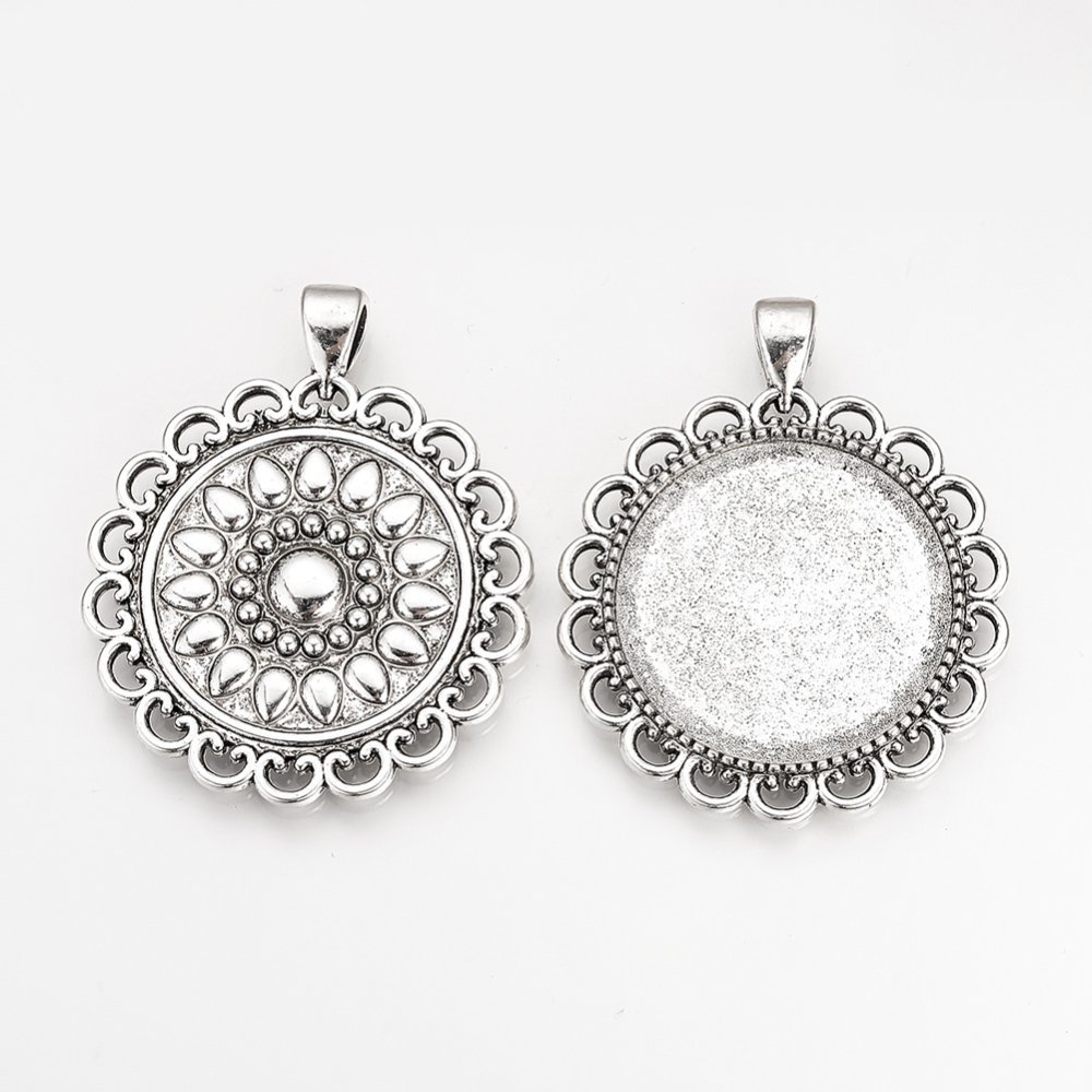 Support cabochon de 30 mm argent, pendentif cabochon 57AS