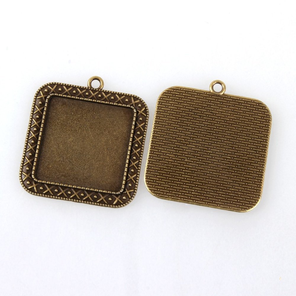 Support cabochon de 30mm bronze, pendentif cabochon 44AB