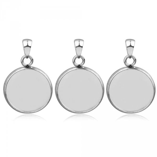 Rund cabochonholder 16 mm Rustfrit st&aring;l N&deg;04