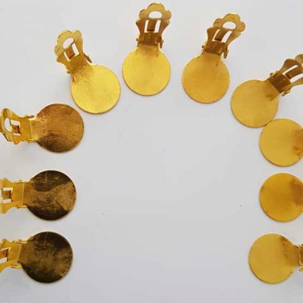 &Oslash;reringe med clips og clipsbakke N&deg;01 2. valg x 10 par guld