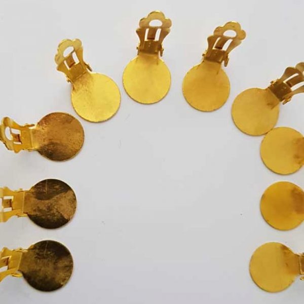 &Oslash;reringe med clips og clipsbakke N&deg;01 2. valg x 10 par guld