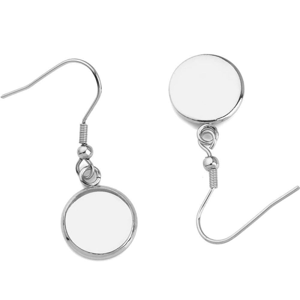 Supports cabochons boucle d'oreille 25 mm N°06 Argent