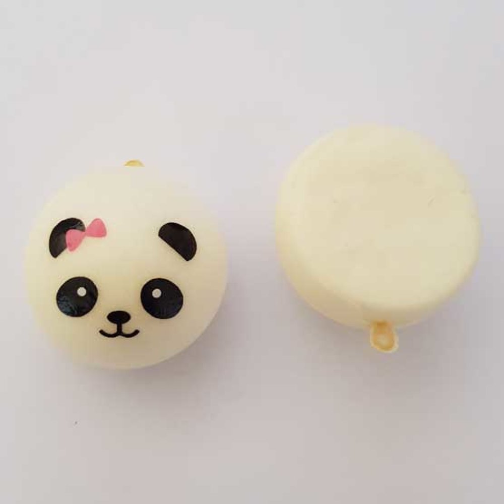 Tête De Panda Fille N°01 Nœud Rose Style Mousse