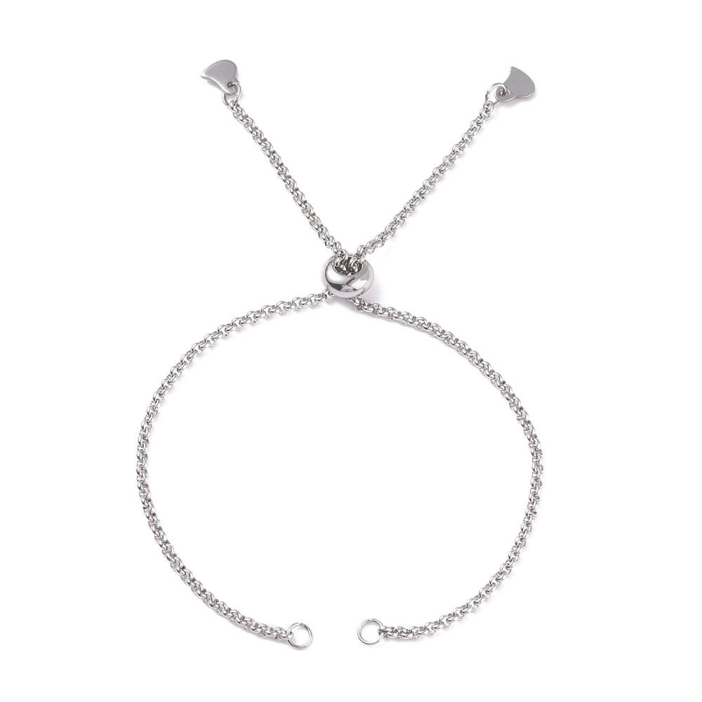 Bracelet Coulissant Acier Inoxydable Chaine Rolo N°01