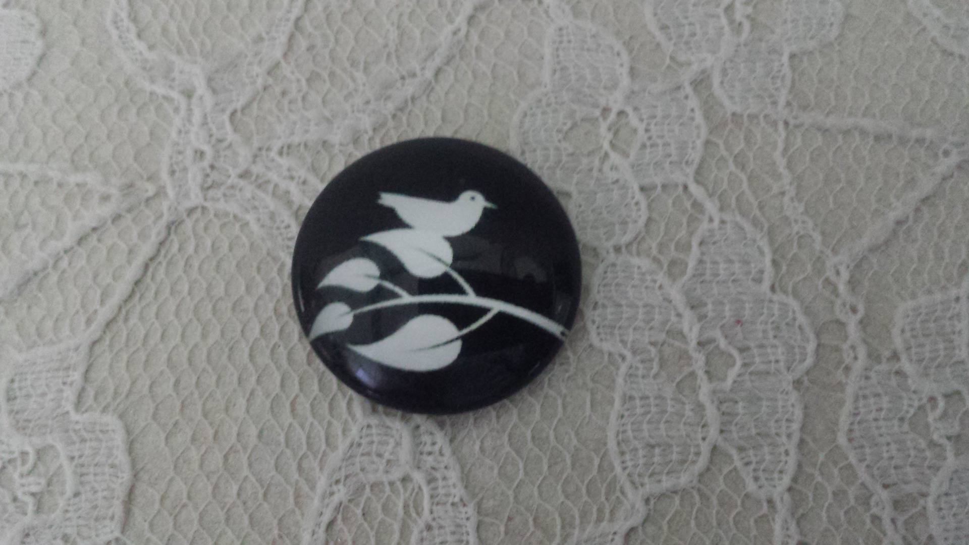 rund glas cabochon 10mm fugle 013 