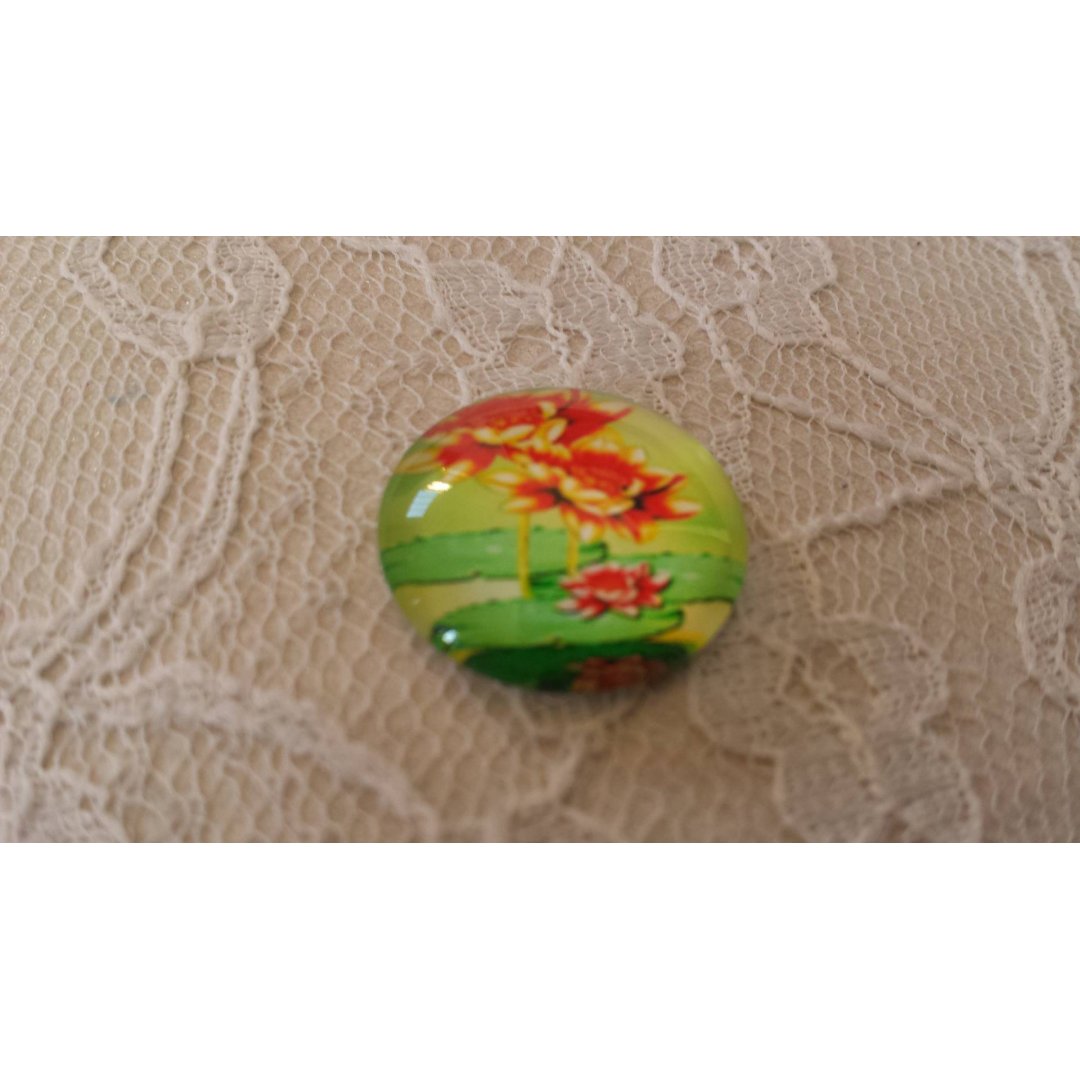 glas cabochon rund 20mm blomst 01-051 