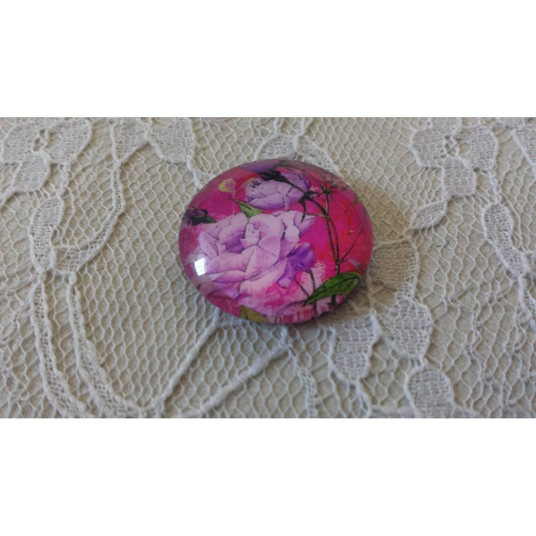 glas cabochon rund 20mm blomst 01-034 