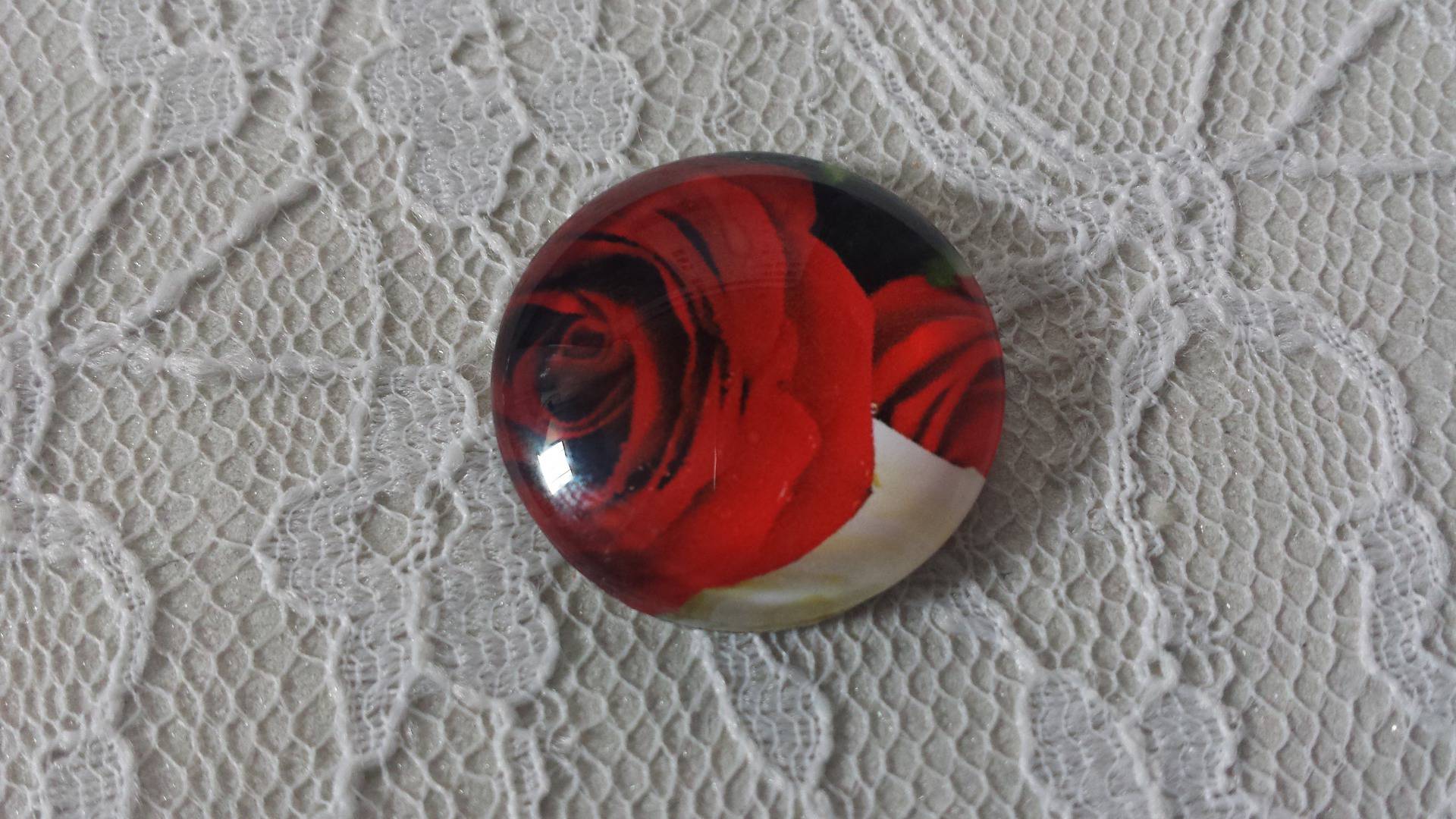 glas cabochon rund 20mm blomst 01-027 