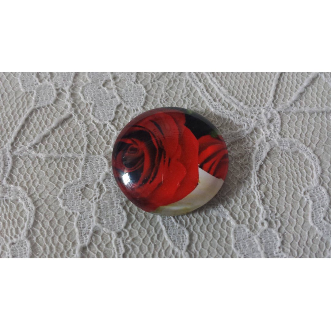 glas cabochon rund 20mm blomst 01-027 