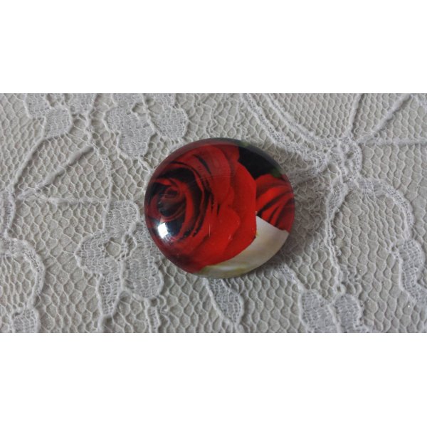 glas cabochon rund 20mm blomst 01-027 