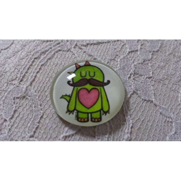 glas cabochon rund 25mm oversk&aelig;g 007 