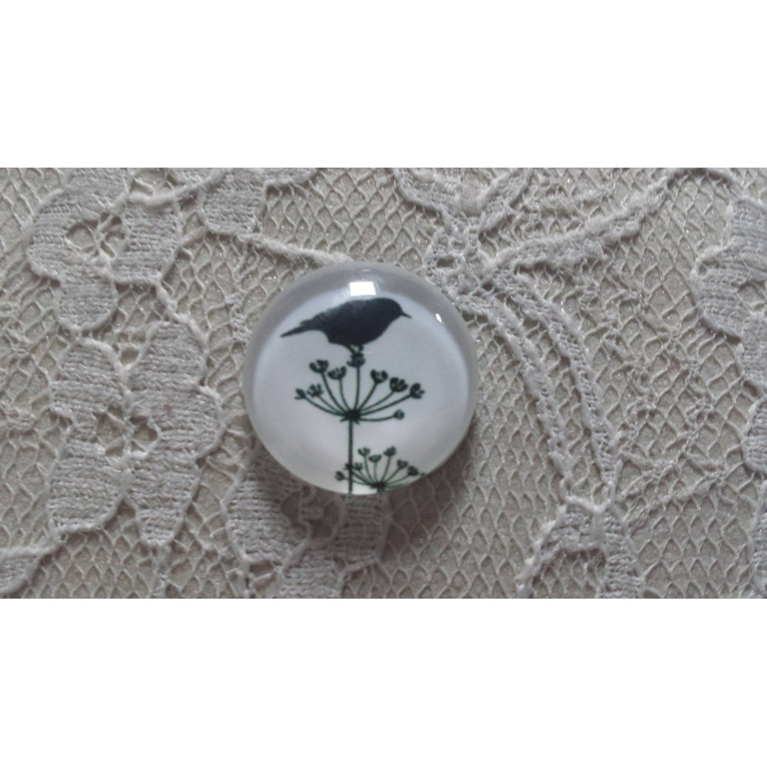 rund glas cabochon 20mm fugle 019 
