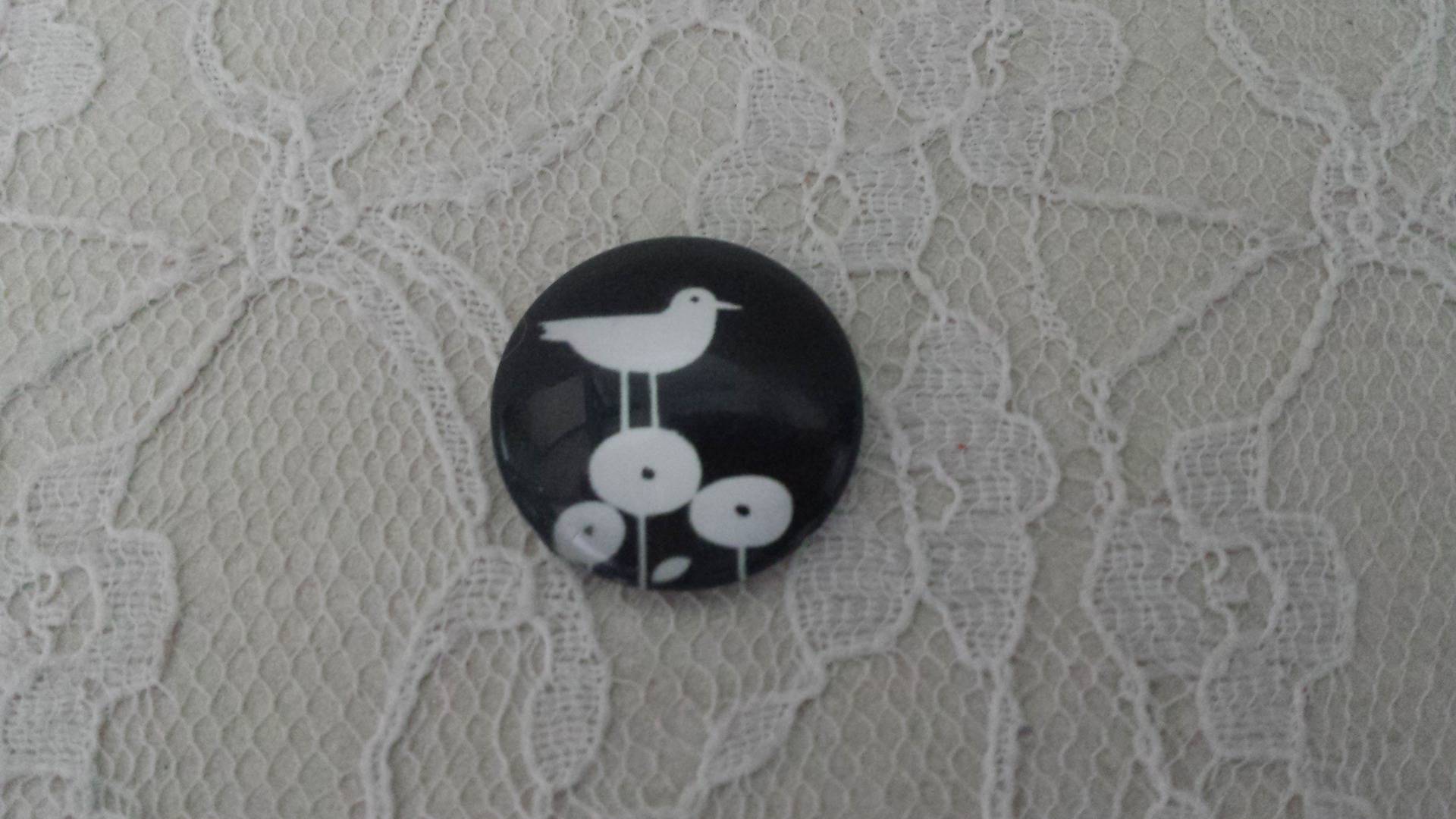 rund glas cabochon 20mm fugle 012 