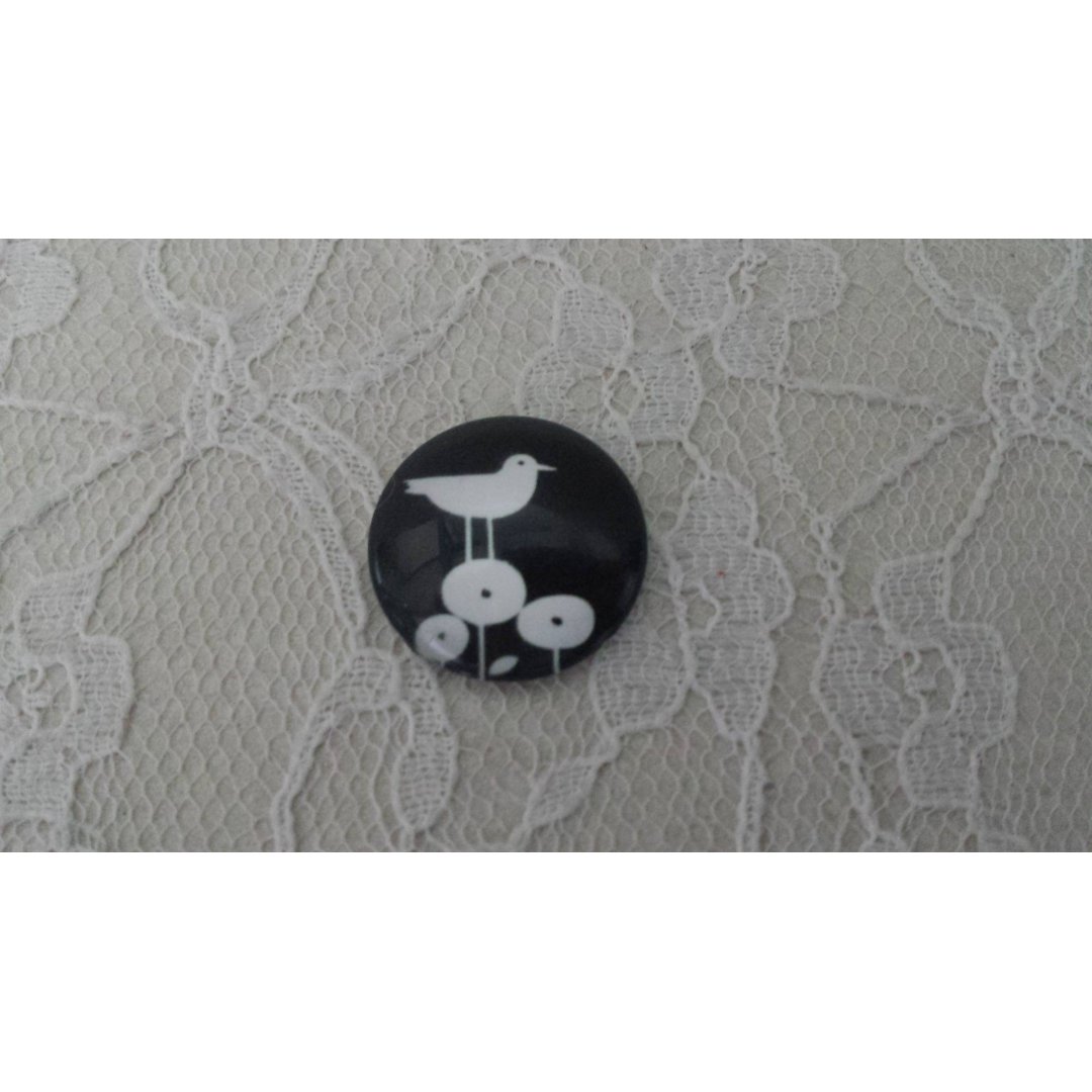 rund glas cabochon 20mm fugle 012 