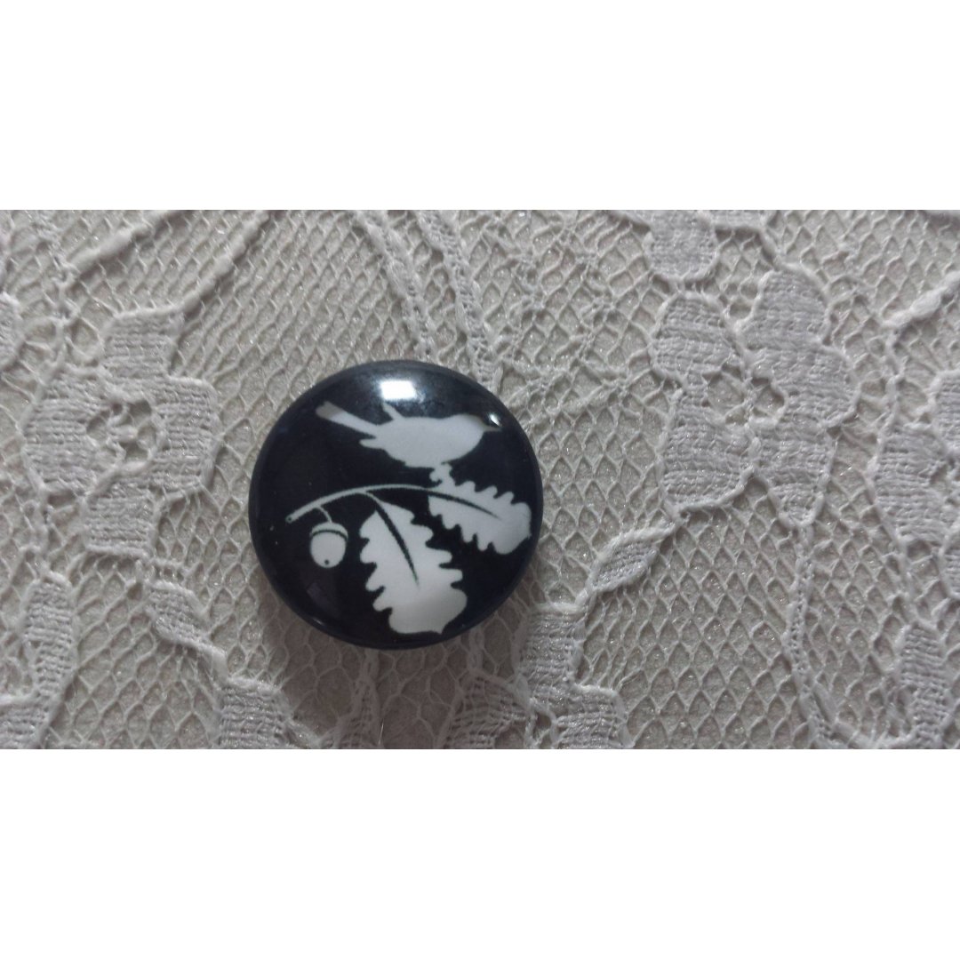 glas cabochon rund 20mm fugle 005 
