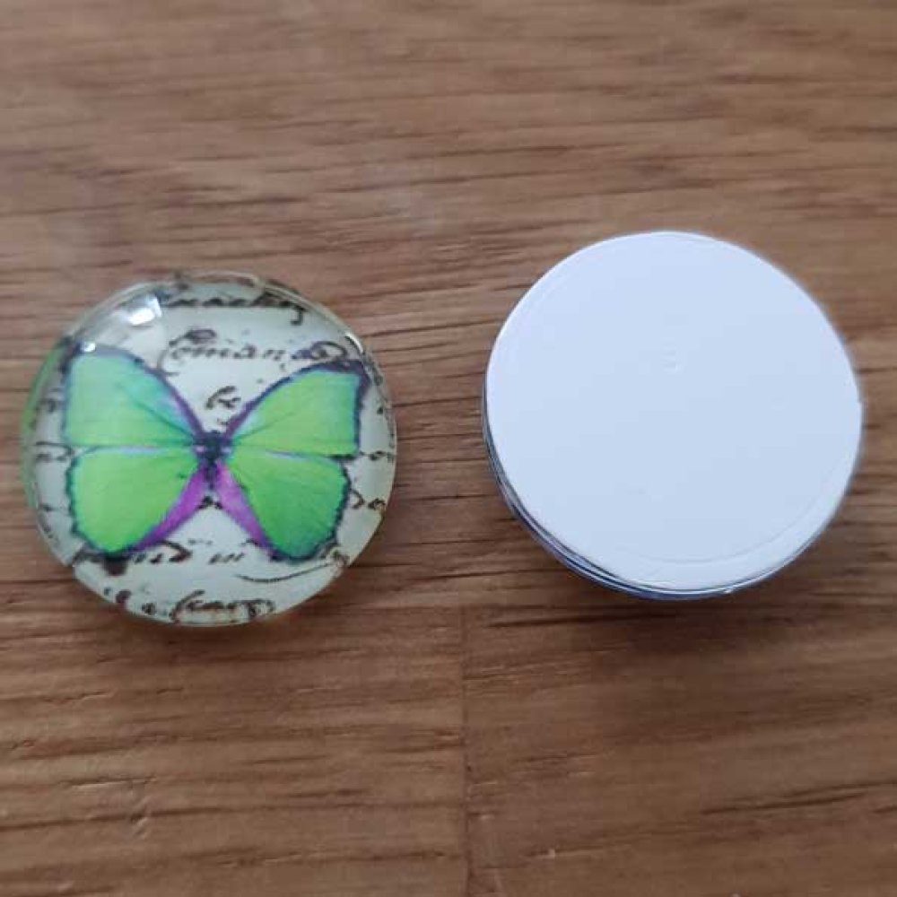 cabochon rond en verre 18mm divers 014