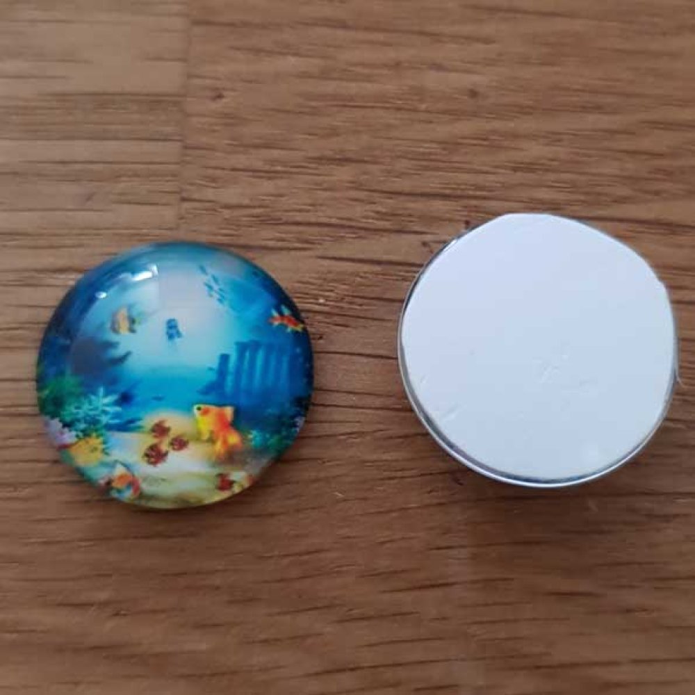 cabochon rond en verre 20mm divers 030