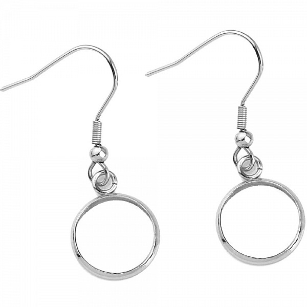 support cabochon acier inoxydable boucle d'oreille 16 mm N&deg;06 Argent