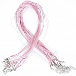 Halskæde med organzabånd N°03 og voksbehandlet snor