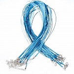 Halskæde med organzabånd N°08 og voksbehandlet snor