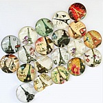 Lot 20 runde glas cabochons 25mm Eiffeltårnet 02 blandet glas cabochon 