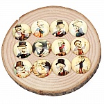 Lot 20 runde glas cabochon 25mm gammel mand skelet Blandet glas cabochon 