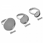 1 ring cabochonholder 16 mm sølv nr. 04