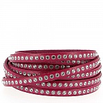 Fuchsia læder 06 mm Swarovski Strass pr. 20 cm
