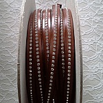 Bruno 10 mm læder Swarovski strass pr. 20 cm