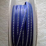 Læder B-Cobalt 10 mm Swarovski Strass pr. 20 cm